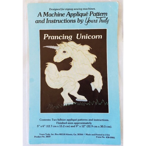 Applique Design Your Own Pattern Lot 70s Unicorn Train Truck Sewing Vintage - Picture 2 of 11